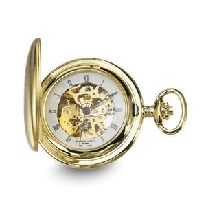 Charles Hubert Satin Gold Finish White Dial Pocket Watch